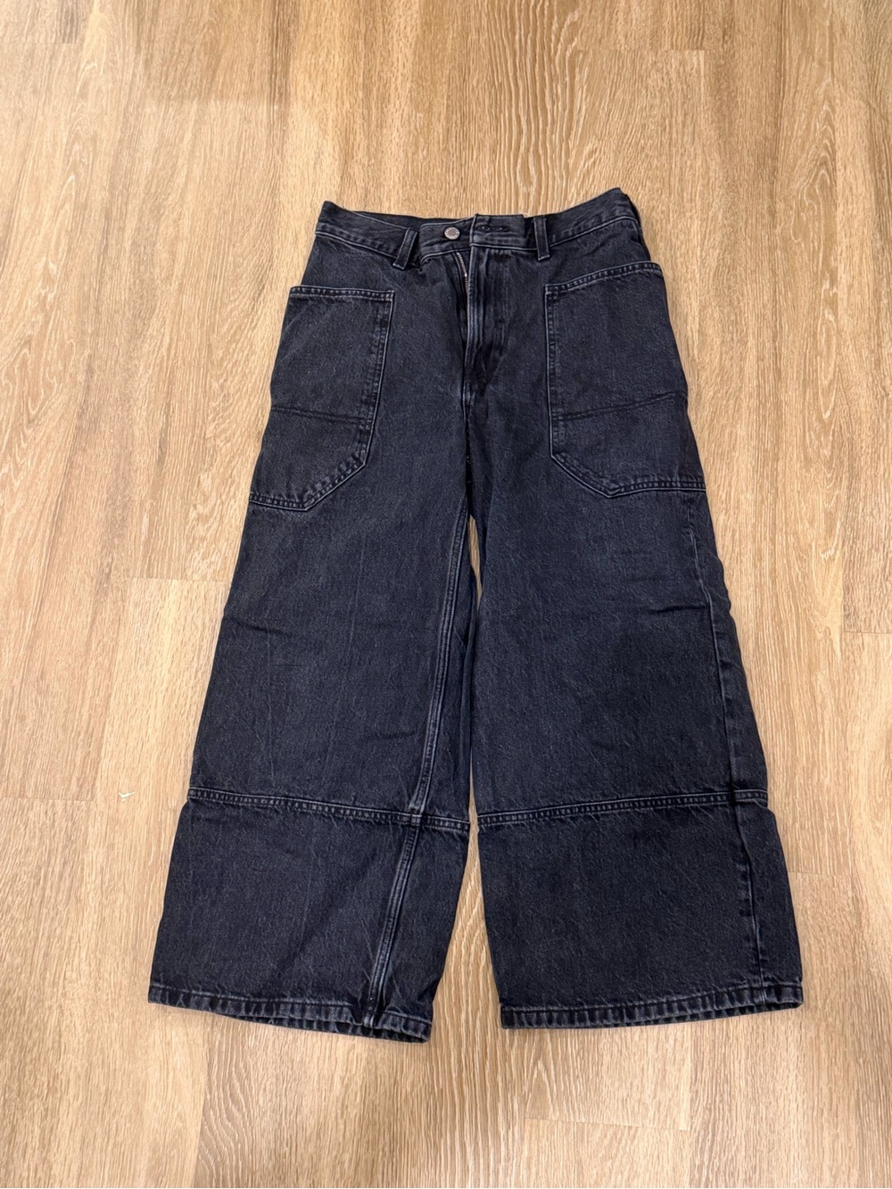 Everlane Gardener Black Wide-Leg Flare Jeans